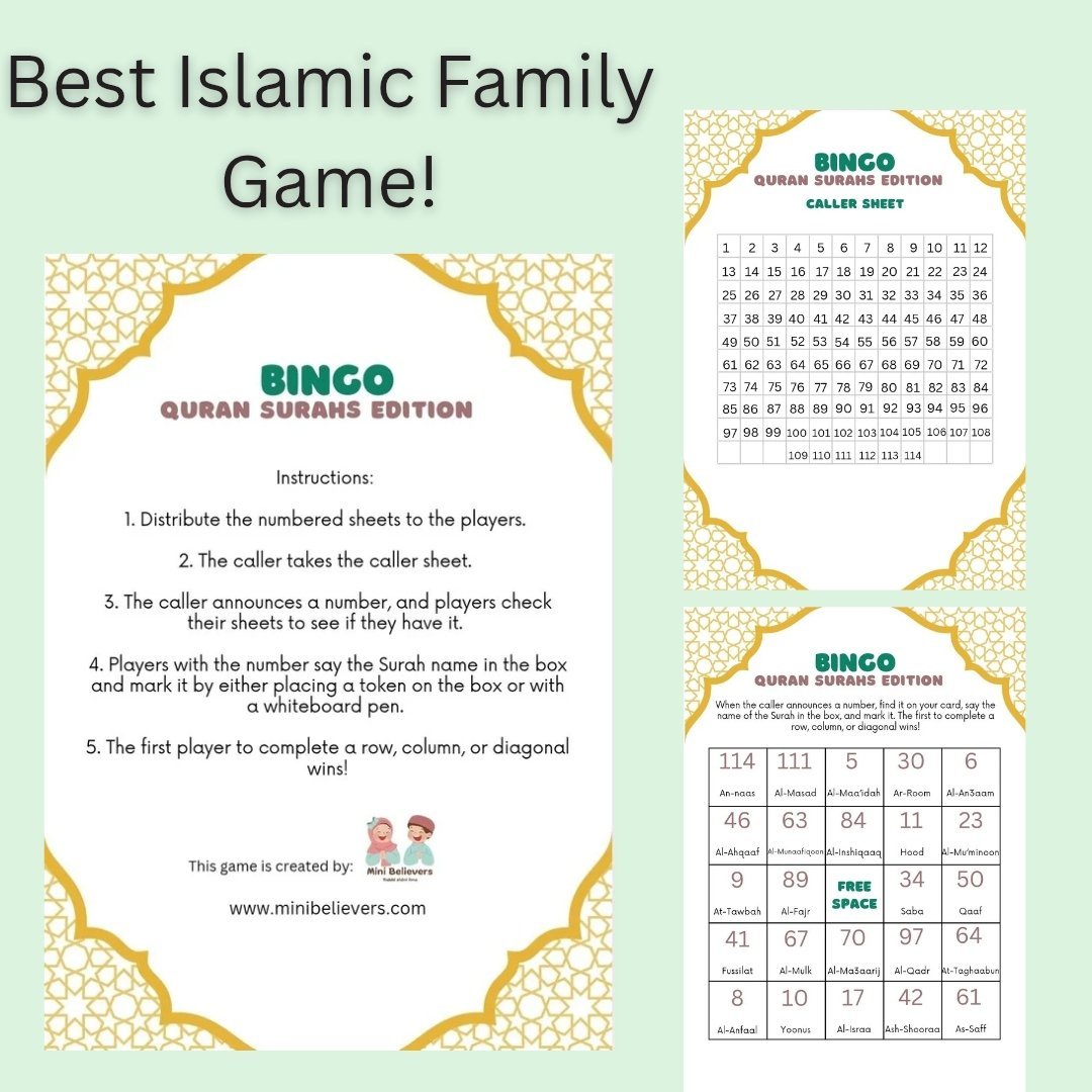 Bingo - Quran Surahs Edition (Best way to memorise Surahs names)
