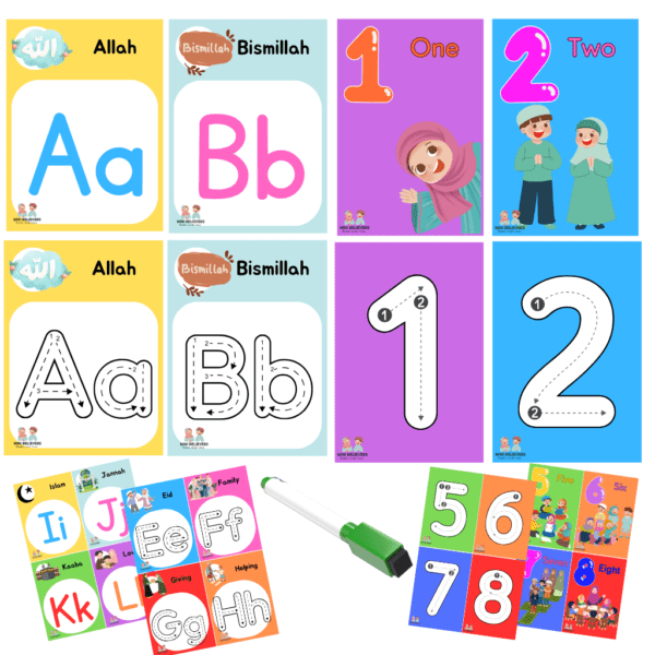 Islamic Alphabet & Numbers Flashcards