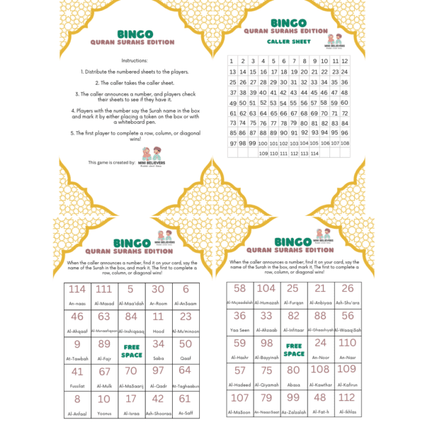 Bingo - Quran Surahs Edition (Best way to memorise Surahs names) - Image 2