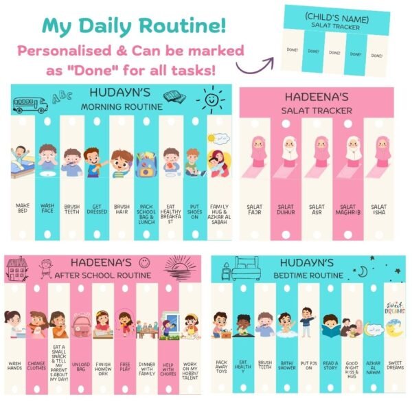 Kids Daily Routine Charts with Salat Tracker!