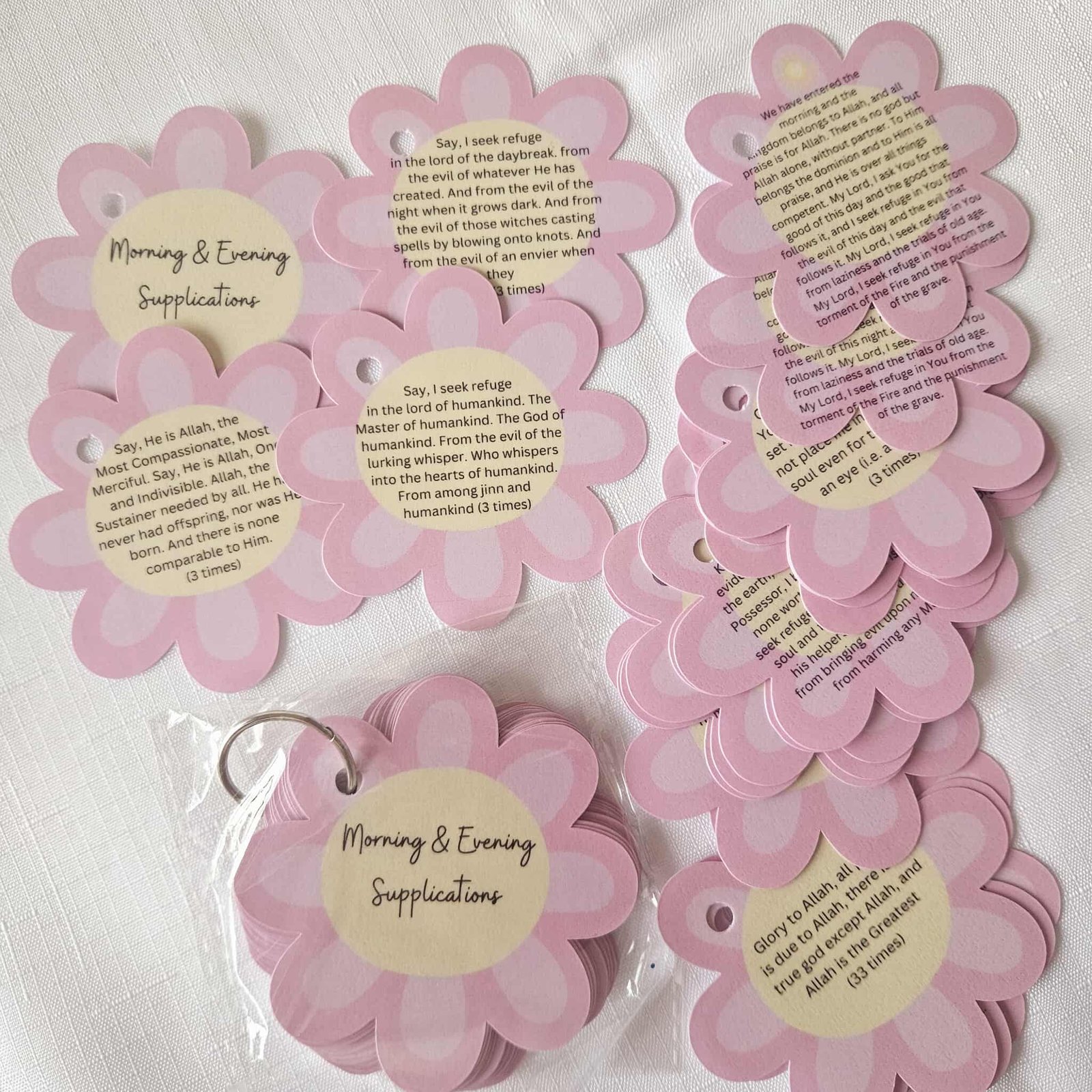 Daily Adhkar Keyring – Morning & Evening Duas (Arabic & English) - Image 2